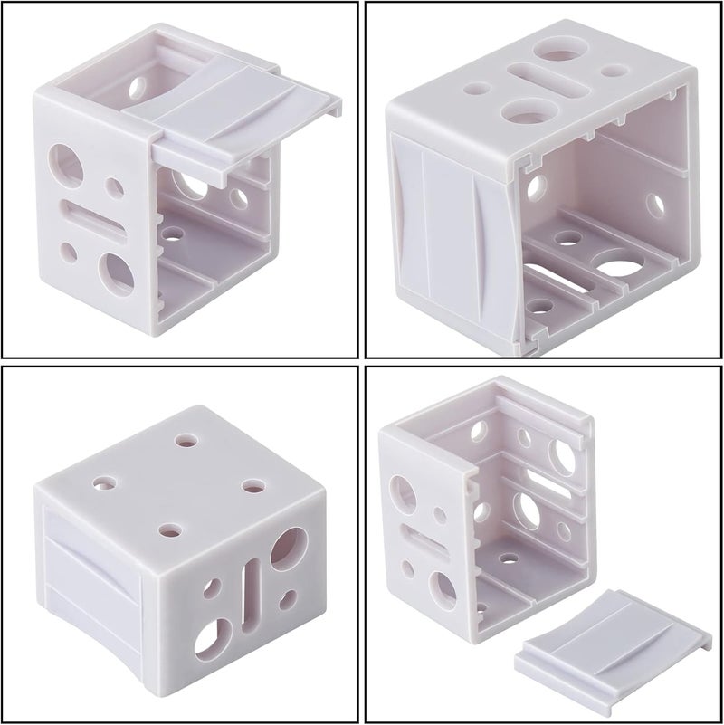 ONLYFU 48PCS 1 inch Blind Brackets, Vertical Blind Bracket Box Mounting Bracket Window Blinds Headrail Brackets, White - Image 3